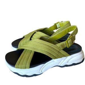 Charles & Keith Criss‎ Cross Chunky Platform Sandals Olive 38 Outdoor Activewear